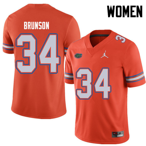 Jordan Brand Women #34 Lacedrick Brunson Florida Gators College Football Jerseys Sale-Orange